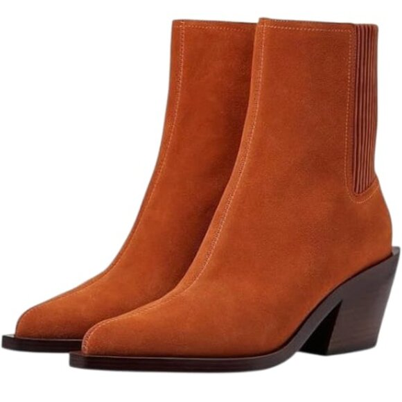 Coach Shoes - COACH Prestyn Suede Bootie Burnished Amber, Size 9.5 B